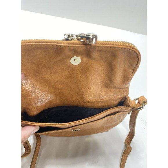 Kenneth Cole Reaction Purse New Brown Tan Leather Side Handbag, Brand New - Picture 5 of 12